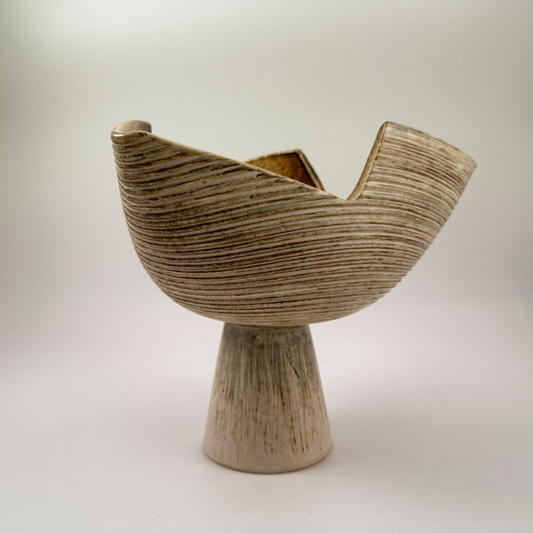 Ikebana Vase, Beige Wabisabi MCM Design