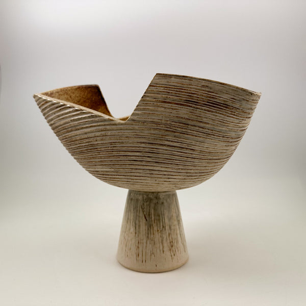 Ikebana Vase, Beige Wabisabi MCM Design