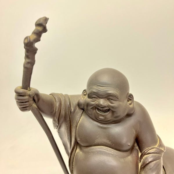 Antique Laughing Buddha (Hotei), Antique Japanese Sculpture
