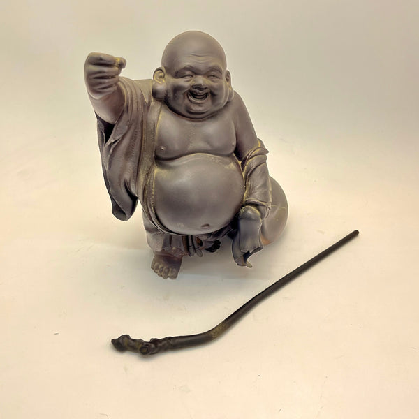 Antique Laughing Buddha (Hotei), Antique Japanese Sculpture