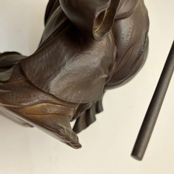 Antique Laughing Buddha (Hotei), Antique Japanese Sculpture