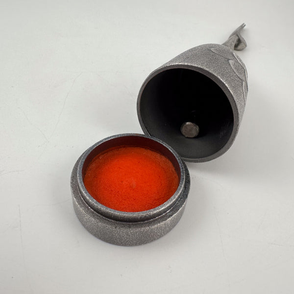 Modern Crane Bell with Beni Ink Holder – Japanese Sculptural Object by Tadahiro Baba
