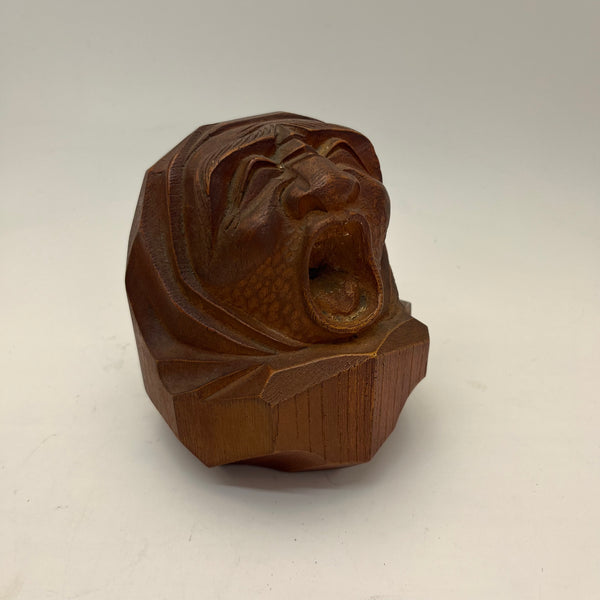 Pair of Vintage Hand Carved Daruma Sculptures