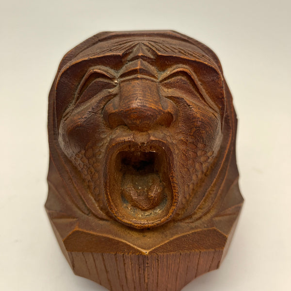 Pair of Vintage Hand Carved Daruma Sculptures