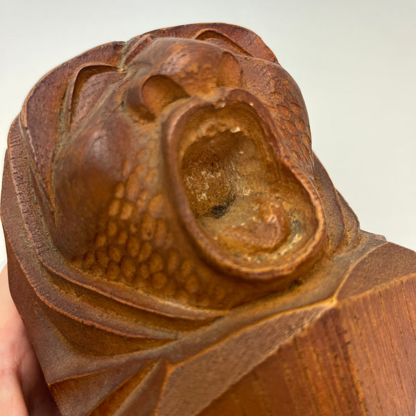 Pair of Vintage Hand Carved Daruma Sculptures