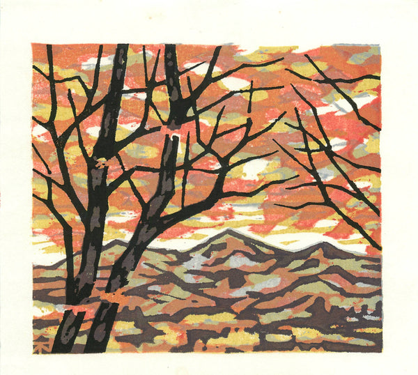 Fumio Fujita, Untitle Autumn Tree and Mountain Landscape, 2003