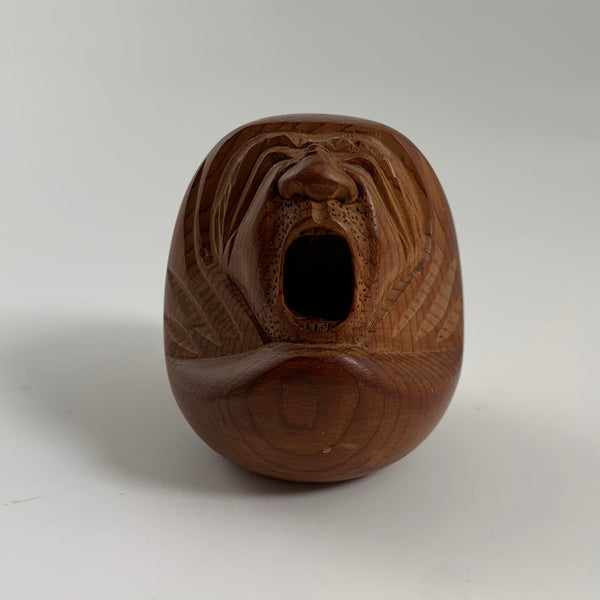 Vintage Hand Carved BodhiDharma Sculpture (Daruma)