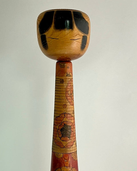 Tall. Extra Large Rare Vintage Kokeshi. Elegant.