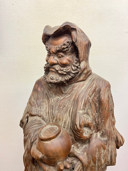 Antique Buddha Sculpture, Bodhi Dharma, Daruma