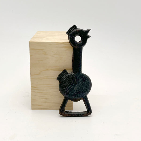 Vintage Sculptural Bird Cast Iron Bottle Opener, Japanese Mid Century Modern Design