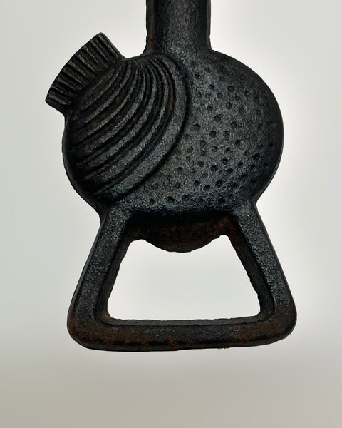Vintage Sculptural Bird Cast Iron Bottle Opener, Japanese Mid Century Modern Design