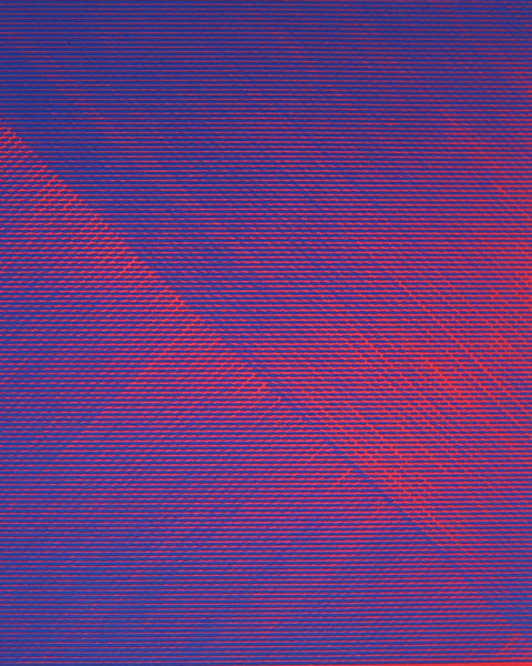 Abstract pattern of purple and pink lines on a blue background