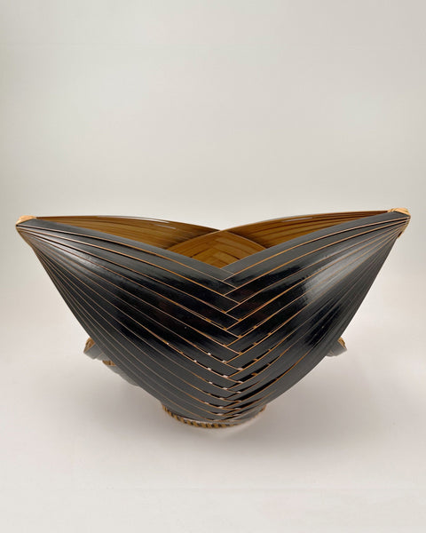 Elegant Laquered Bamboo Ikebana Vase