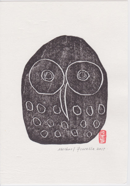 Owl (梟) — Handmade Limited Edition Woodblock Print, 2017
