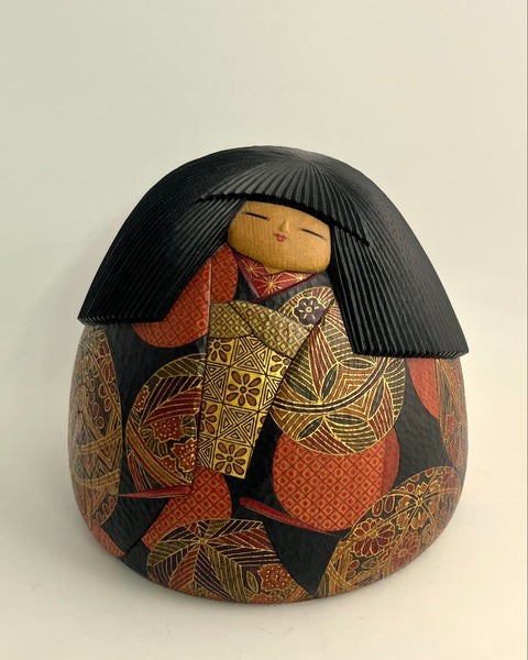 Intricate, Gorgeous Kokeshi by Award-winning Artist. New. Rare