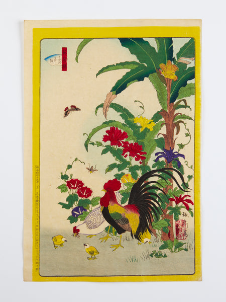 Japanese Ukiyo-e. Rooster