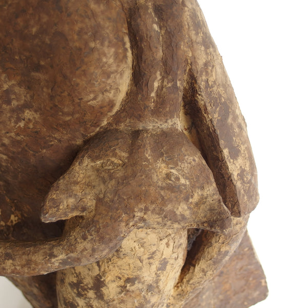 Woman with Cat – Unique Japanese Mixed Media Sculpture by [Artist Name]