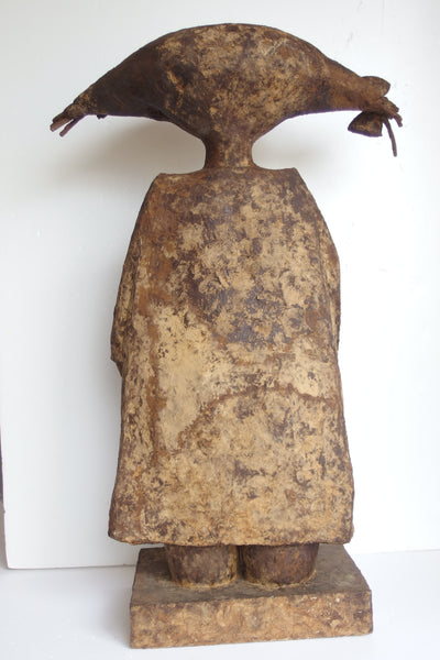 Woman with Cat – Unique Japanese Mixed Media Sculpture by [Artist Name]