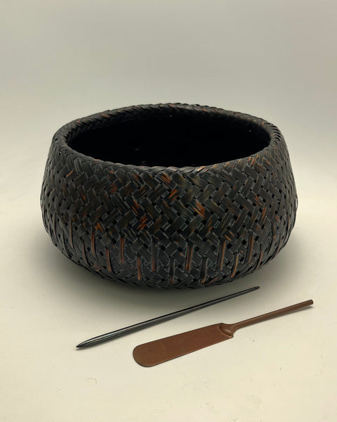 Japanese Tea Ceremony Charcoal Basket and Ash Utensils