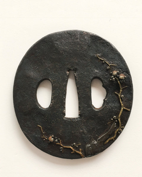 Antique Tsuba, Japanese Samurai Sword Guard. Edo Period