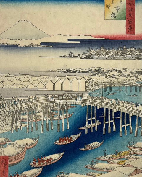 Original Antique Ukiyo-e Print from 100 famous views of Edo
