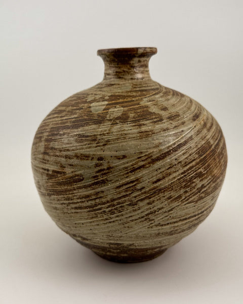 Vintage Vase, Japanese, MCM, Wabisabi, Ikebana, Brown & Beige 