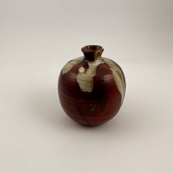 Japanese Vase, Brown Wabisabi MCM Design, Drip Vase