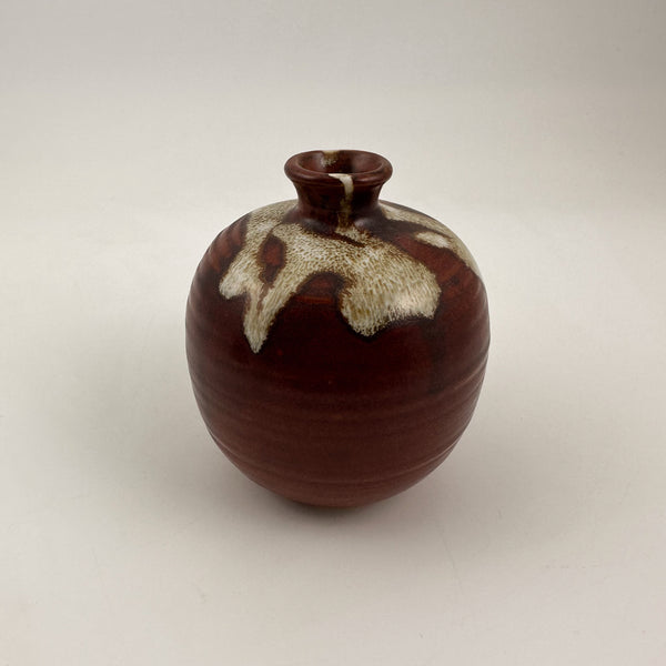 Japanese Vase, Brown Wabisabi MCM Design, Drip Vase