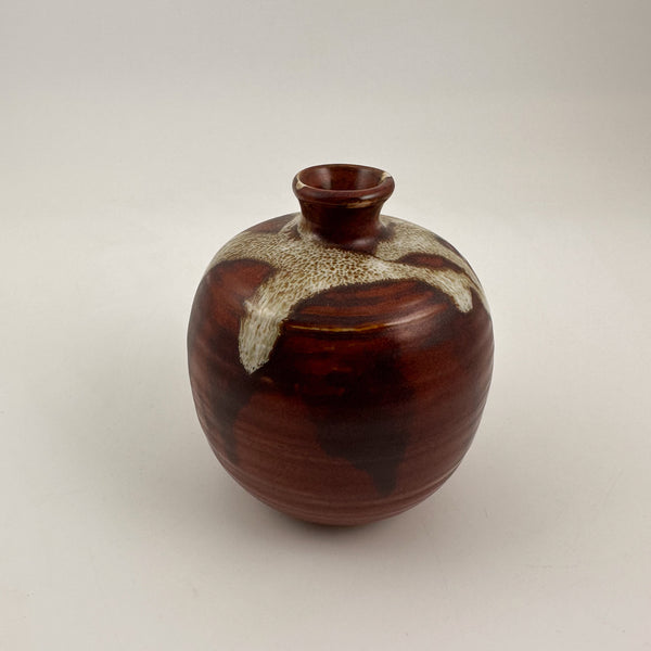 Japanese Vase, Brown Wabisabi MCM Design, Drip Vase