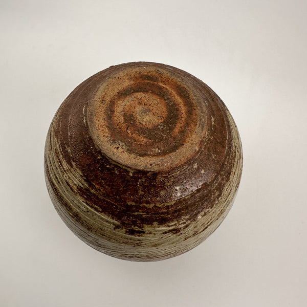 Japanese Vase, Swirl Brown Wabisabi MCM Design