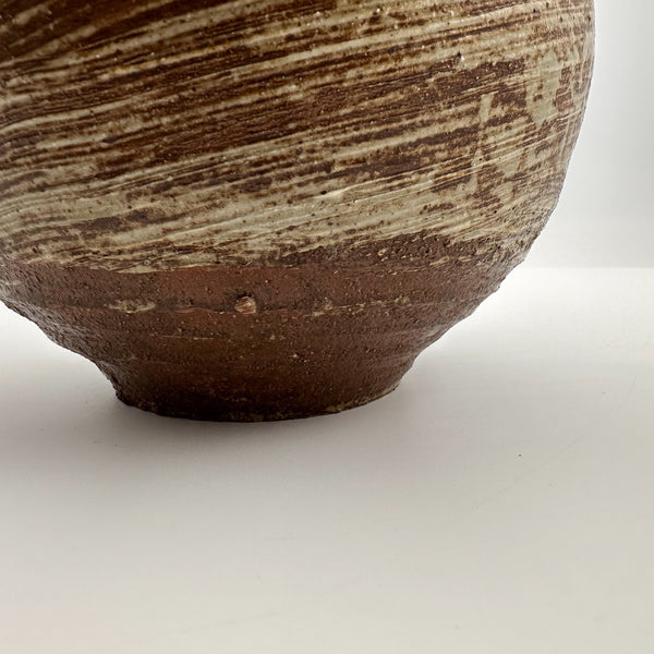 Japanese Vase, Swirl Brown Wabisabi MCM Design