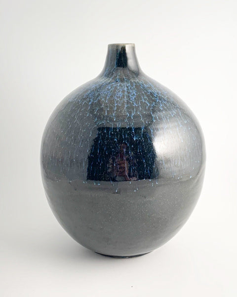 Gorgeous Blue Drip Vase, Japanese, MCM, Wabisabi, Ikebana