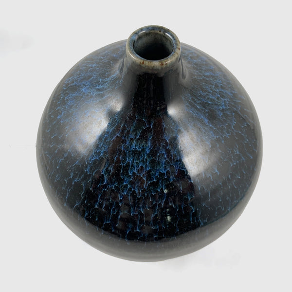 Gorgeous Blue Drip Vase, Japanese, MCM, Wabisabi, Ikebana