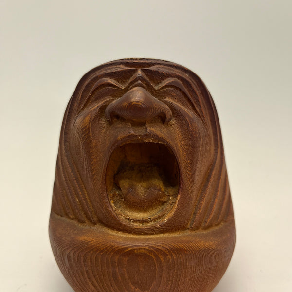 Pair of Vintage Hand Carved Daruma Sculptures