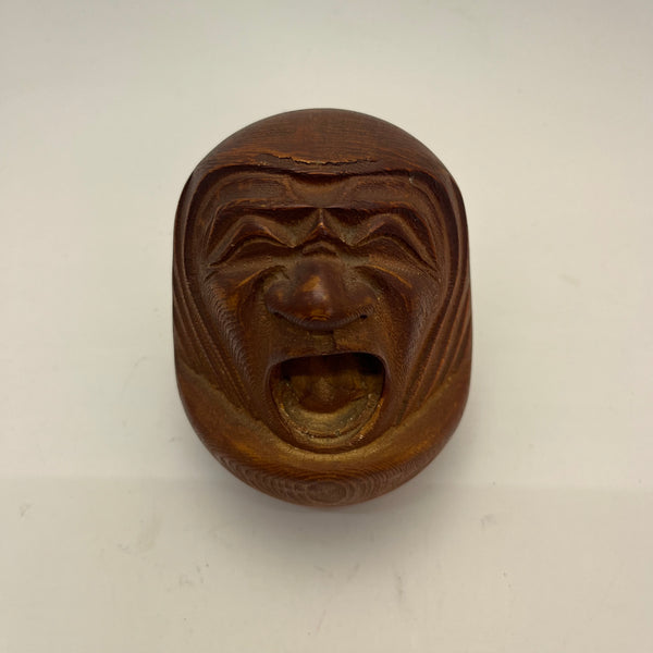 Pair of Vintage Hand Carved Daruma Sculptures