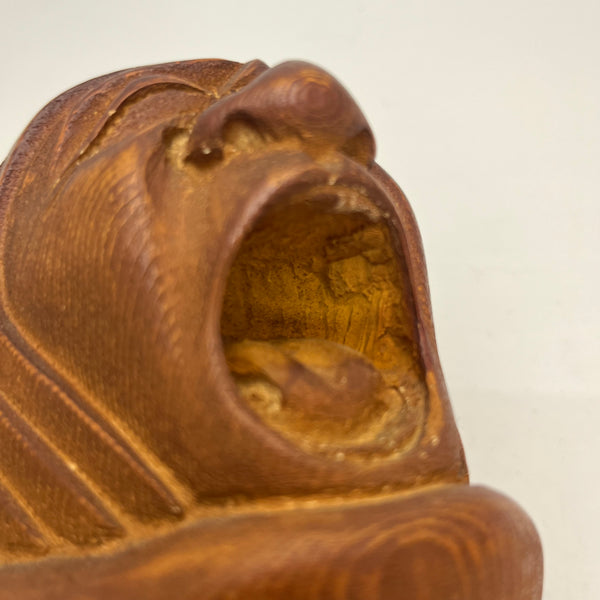 Pair of Vintage Hand Carved Daruma Sculptures