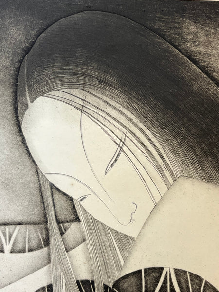 Yūgao (Evening Faces) from Tales of Genji – Artist's Proof Woodblock Print by Shizuo Nishizawa