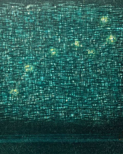 abstract japanese sosaku hanga print featuring big dipper by Joichi Hoshi