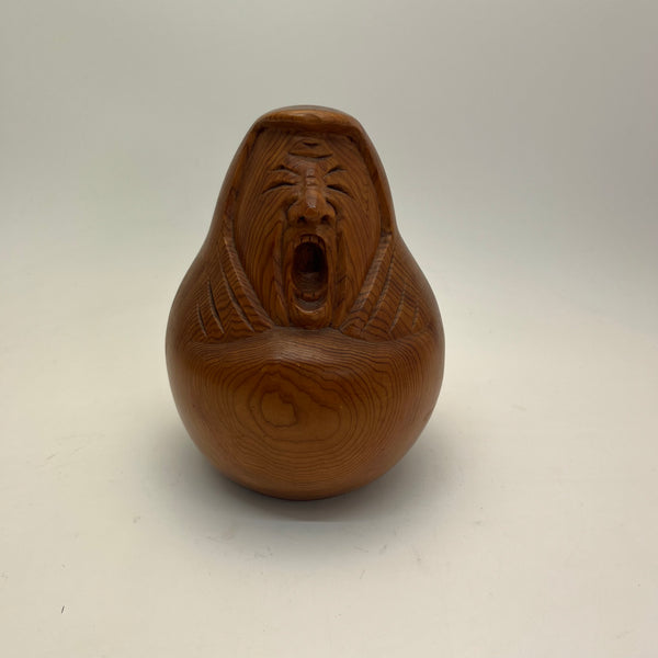 Shouting Daruma Scultpure, Hand Carved