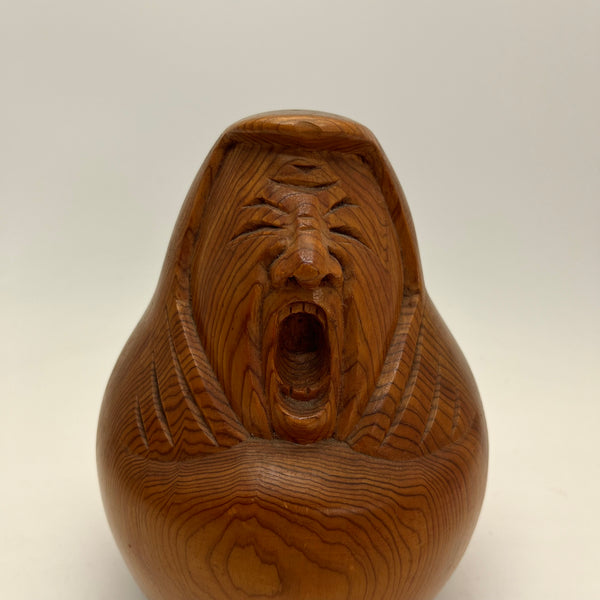 Shouting Daruma Scultpure, Hand Carved