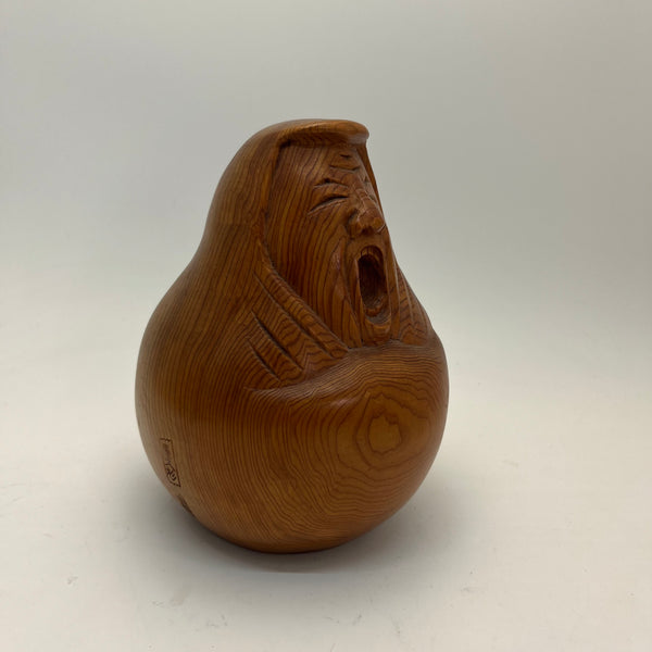 Shouting Daruma Scultpure, Hand Carved
