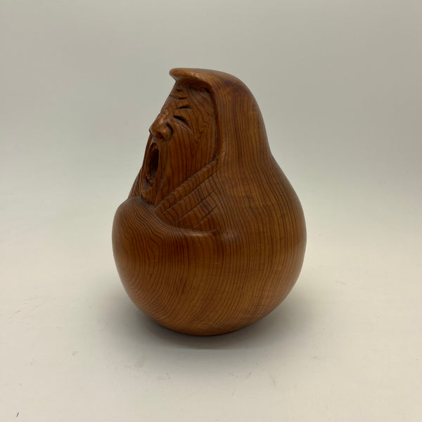 Shouting Daruma Scultpure, Hand Carved