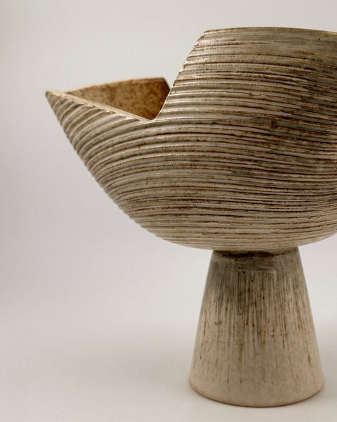 Ikebana Vase, Beige Wabisabi MCM Design